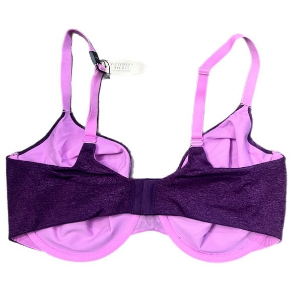 Victoria’s Secret Unlined Semi Demi Supersoft Satin bra marled purple 38DD - Picture 3 of 3